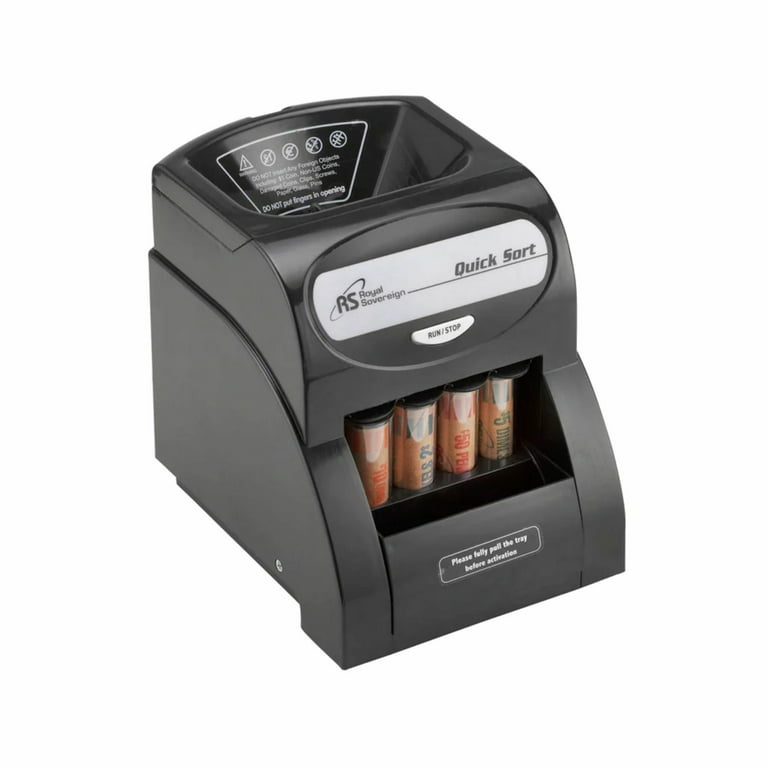 Royal Sovereign Electric Coin Sorter, Anti-Jam, Coin Wrapper Tubes
