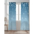 thumbnail image 7 of Sheer Curtains 2 Panels Set, Christmas Snowflake Blue Gradient Window Sheer Curtains for Living Room/Bedroom, Light Filtering Rod Pocket Voile Drapes, 52" W x 84" L, 7 of 7