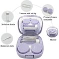 thumbnail image 2 of Howinn 2 Pack Colorful Contact Lens Case, Travel Contact Lens Box with Mirror Tweezers Remover Tool Solution Bottle for Outdoor Office Daily Use, 2 of 7