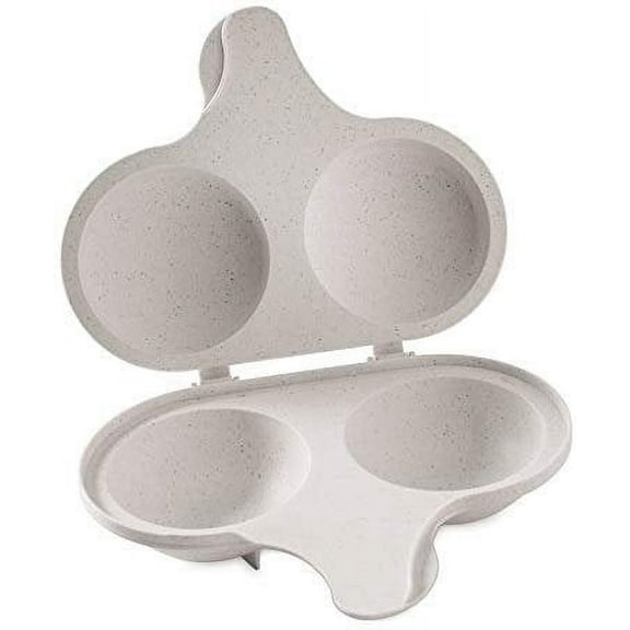 Nordic Ware Microwave Egg Poacher 2 Cavity - Plastic, Dishwasher Safe - White