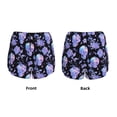 thumbnail image 5 of Lsque flower Skull crystal Printed Women's Running Shorts with Liner Pockets,Elastic Quick Dry Workout Athletic Gym Yoga Shorts,Womens High Waist Shorts-Small, 5 of 9
