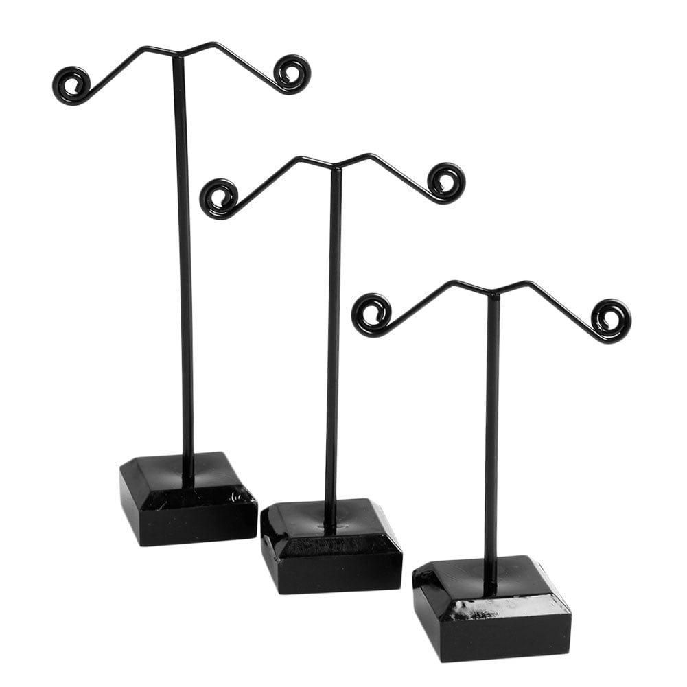 Details about   3Pcs Earring Necklace Jewelry Metal Tree Display Stand Hanger Holder Show Rack 