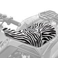 thumbnail image 2 of Uorisanigo ATV Seat Cover, Waterproof Zebra Stripes Four Wheeler Seat Cover with Elastic Band, Universal Fits Polaris Sportsman Polaris Scrambler Honda Rancher, Breathable Padded Protector, 2 of 7