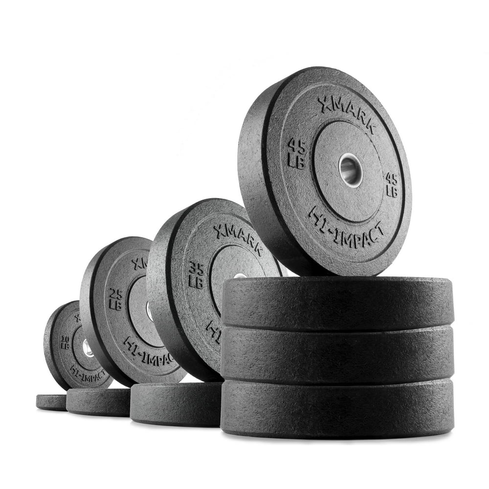 XMark HIIMPACT 320 lb. Olympic Bumper Plate Weight Set