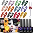 thumbnail image 1 of Set de esmaltes de uñas en gel YEPYEPGO Cat Eye, 12 colores, terciopelo, 1 of 8