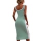 thumbnail image 5 of VISgogo Vestido de verano para mujer, patchwork, cuello en U, elástico, ajustado, ceñido al cuerpo, falda ajustada para mujer VISgogo moda, 5 of 6