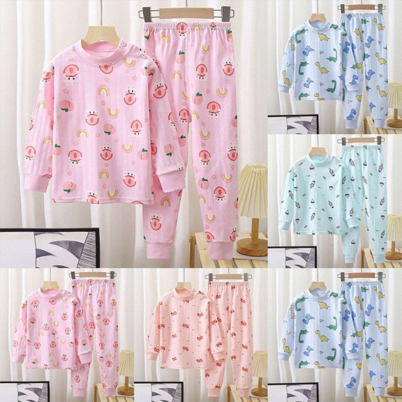 Girls Pajamas 2 Piece Short Sleeve Top & Pants Cotton Pjs Sets Loungewear For Kids,6-12 Months 12-24 Months 2t 3t 4t 5t 6t 7t 8t 9t Children(Pink,5-6 Years)