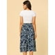 thumbnail image 5 of Allegra K Falda Midi Para Mujer Faldas Con Gradas Casuales Con Cintura Elástica Y Una Línea Azul oscuro S, 5 of 6