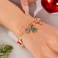 thumbnail image 4 of Faty-T Christmas Charm Bracelet, Alloy Link Chain, with Santa, Reindeer, Bell, and Stocking Charms, for Daily Wear and Festive Celebrations, All-Season Holiday Jewelry, 4 of 8