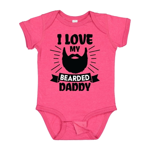 Inktastic I Love My Bearded Daddy with Beard Silhouette Boys or Girls Baby Bodysuit