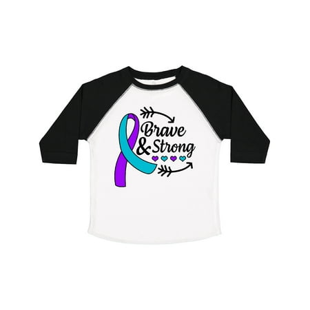 

Inktastic Suicide Prevention Awareness Brave and Strong with Arrows Gift Toddler Boy or Toddler Girl T-Shirt