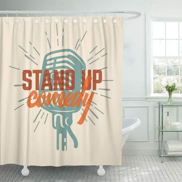 Suttom Broadcast Acoustic Lettered Text, Shower Curtain For Stand Up