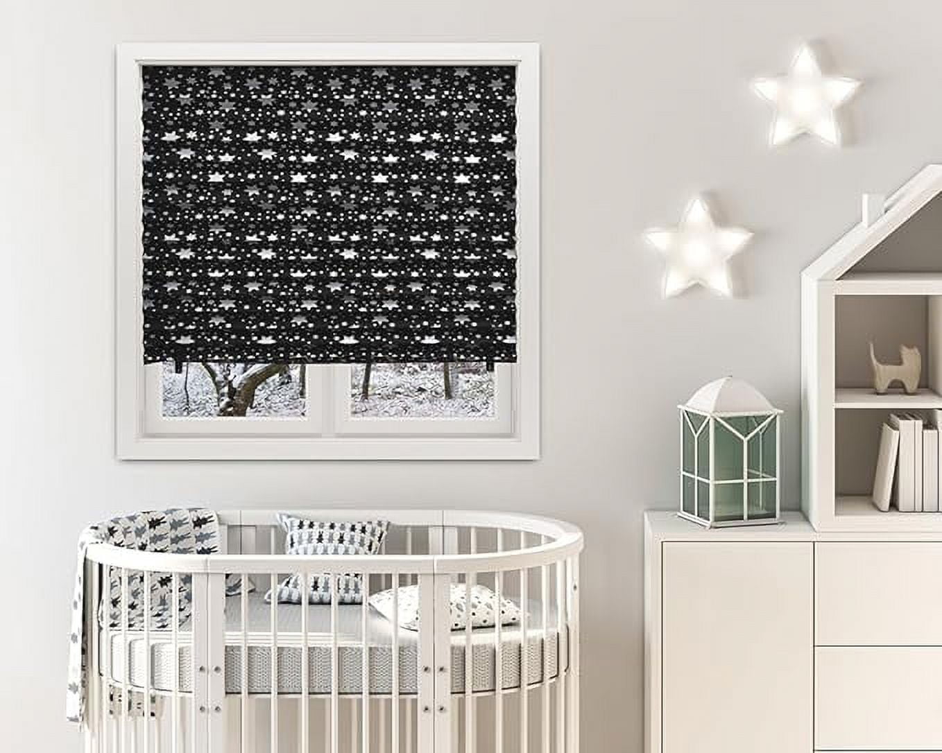 Redi Shade No Tools Original Blackout Pleated Paper Shade Stars, 36" W x 72" L, 4 Pack