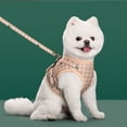thumbnail image 2 of Small Dog Harness and Leash Set Reflective Mesh Dog Vest Harness Extra Small Pink Checkered Plaid Harness for Small Dogs Puppy Walking Harness and Leash Set for Small Puppies, 2 of 8