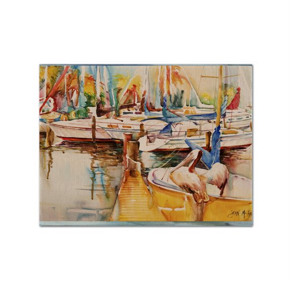 Carolines Treasures JMK1042PLMT Sailboat With Pelican Golden Days Fabric Placemat, Multicolor