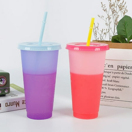 

GROFRY 720ML Water Bottle Thicken with Lid Plastic Strong Construction Discoloration Drinking Cup Household Supplies