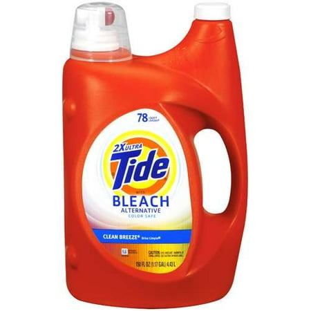 Tide: With Bleach Alternative Color Safe Clean Breeze 2X Ultra Detergent, 150 fl oz