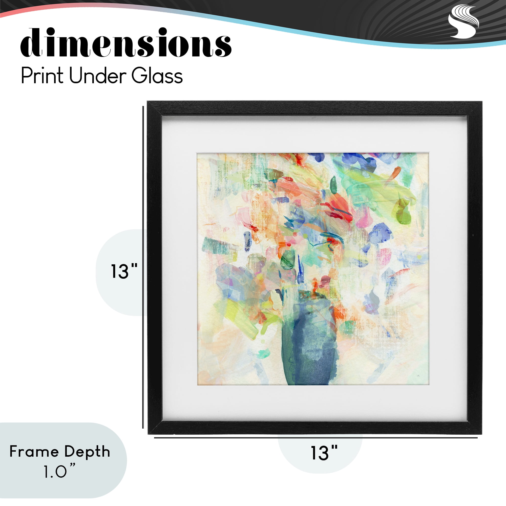 Stupell Industries Summer Flowers Brushstrokes Black Framed Print Under Glass, design by Susan Jill