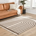 thumbnail image 5 of BoutiqueRugs Yasuo Contemporary Area Rug - Machine Washable - Peach, Dark Brown - 5'3" x 7', 5 of 9
