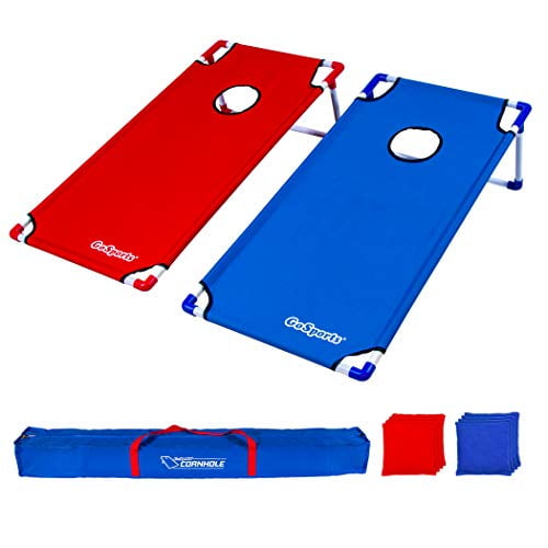 GoSports Jeu de Lancer de Cornhole Portable en PVC avec 8 Sacs de Haricots et Étui de Transport - Choisissez Votre Style
