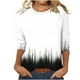 thumbnail image 1 of Camisetas Casuales de las Mujeres de Moda Impresa 3/4 Mangas Blusa Cuello Redondo para el Hogar Y Diario, 1 of 4