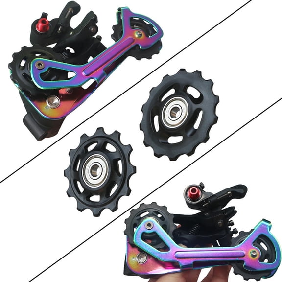 12T 14T For 9/10/11Speed Bearing Bicycle Rear Guide Wheel Road Bike-Jockey Rear Derailleur Pulley Roller Forshimano Repair Parts 12T Fangkenuo