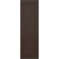 thumbnail image 5 of 18"W x 79"H True Fit PVC Center Circle Arts & Crafts Fixed Mount Shutters, Raisin Brown (Per Pair - Hardware Not Included), 5 of 7