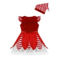 thumbnail image 6 of Aislor Girls Christmas Elf Santa Helper Dress Outfit Dance Party Performance Red 14, 6 of 7