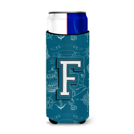 

Carolines Treasures CJ2014-FMUK Letter F Sea Doodles Initial Alphabet Ultra Beverage Insulators for slim cans Slim