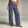 thumbnail image 4 of Women's Wide Leg Sweatpants with Pockets Polka Dot Baggy Side Drawstring Athletic Lounge Pants, 4 of 7