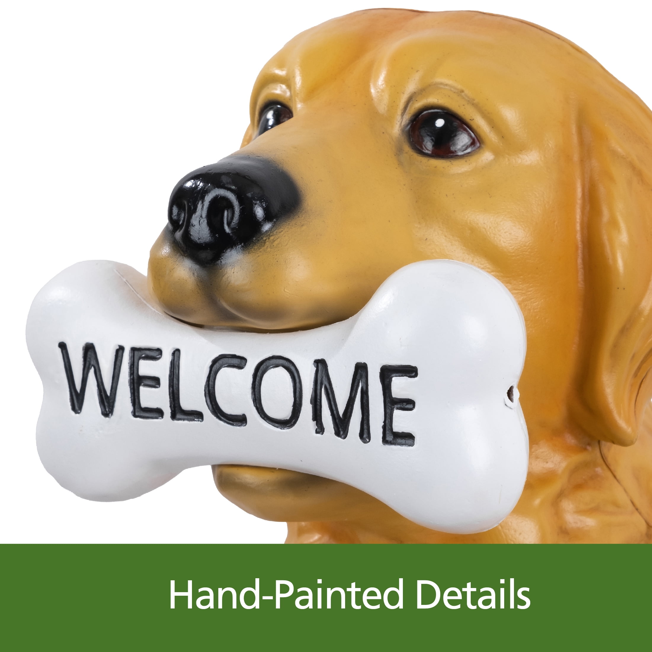 Mainstays Welcome Dog Large Resin Outdoor Garden Statue, Weather-Resistant
