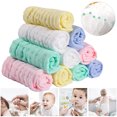 thumbnail image 7 of NOGIS Baby Muslin Washcloths,Natural Purified Muslin Cotton Baby Wipes 6 Layer Absorbent Soft Newborn Baby Face Towel for Sensitive Skin,Baby Registry as Shower, 10 Pack 12x12 inches, 7 of 7