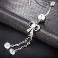 thumbnail image 4 of serony Bowknot Navel Belly Button Rings Copper Zircon Fringe Umbilical Nail Studs Body Piercing Jewelry, 4 of 9