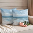 thumbnail image 2 of Outdoor Pillow Covers Summer Ocean Beach Ombre Waterproof Pillow Cases 24x24 Set of 2, Vintage Oil Painting Throw Pillow Cover Pillowcase for Patio Balcony Couch Garden, 2 of 9