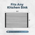 thumbnail image 3 of Zulay Kitchen 20.5” x 13” Roll Up Sink Drying Rack & Trivet - Silicone-Coated Stainless Steel Over Sink Rack, Black, 3 of 9