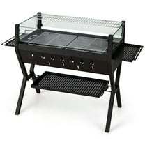 Premium Stainless Steel Barbecue Charcoal Grills With Wind Guard & Seasoning Racks