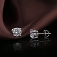 thumbnail image 3 of Jiamiaoi 18k White Gold Plated Simulated Diamond Stud Earrings Screw Back Sterling Silver Cubic Zirconia Stud Earrings Set 4 Millimeters-8 Millimeters, 3 of 7