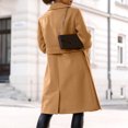 thumbnail image 4 of Manxivoo Trenchcoat Women's Women's Faux Wool Coat Blouse Thin Coat Trench Long Jacket Ladies Slim Long Belt Elegant Overcoat Outwear Trench Coat Women Khaki, 4 of 9