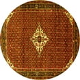 thumbnail image 1 of Ahgly Company Indoor Round Persian Yellow Traditional Area Rugs, 4' Round, 1 of 4