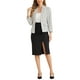 thumbnail image 2 of BLAZER DE TWEED A CUADROS PARA MUJER INSPIRADO CHIC, MANGA LARGA, ABIERTO EN FRONTAL, CHAQUETAS DE OFICINA, S BLANCO, 2 of 6
