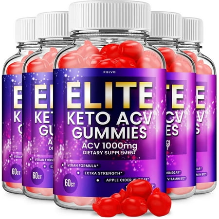 5 Pack Elite Keto ACV Gummies Elite Keto + ACV 500 mg Advanced Formula Apple Cider Vinegar Keto Gummies 300 Gummies