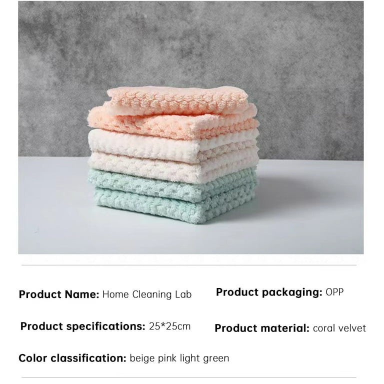  kimteny 12 Pack Kitchen Cloth Dish Towels, Premium Dishcloths,  Super Absorbent Coral Velvet Dishtowels, Nonstick Oil Washable Fast Drying  (Pink-Green) : Home & Kitchen