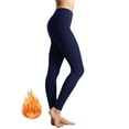 thumbnail image 2 of GILIGEGE Seamless Warm Lined Legging for Women Thermal Winter Full Length Legging Pants,Women's Thick Yoga Soft Cotton Blend High Waist Workout Leggings with Tummy Control Blue L, 2 of 7