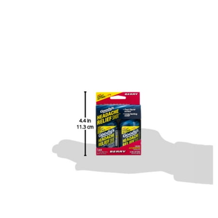 Goody's Headache Relief Shots, Acetaminophen & Caffeine, Berry, 2 FL oz
