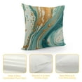 thumbnail image 4 of YINGXI Decorative Throw Pillow Covers Blue Green and Golden Pattern Pillow Case Square Pillowcase 22x22in, 4 of 5