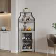 thumbnail image 3 of Industrial-style wine gabinete para de esquina bar: five-tier detachable rack con barn door, LED light, y glass holder - estilo rural muebles, 3 of 7
