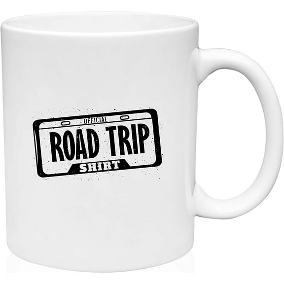 Coffee Mug Official Road Trip Shirt Travel Adventure Vacation White Coffee Mug Funny Gift Cup