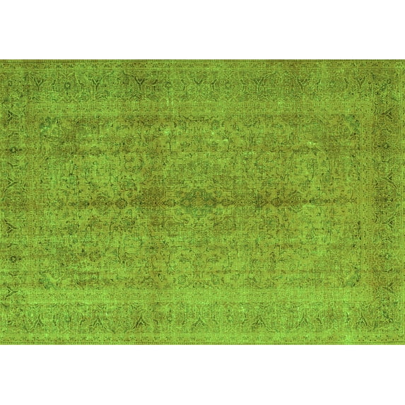 Ahgly Company Indoor Rectangle Persian Green Traditional Area Rugs, 7' x 10'