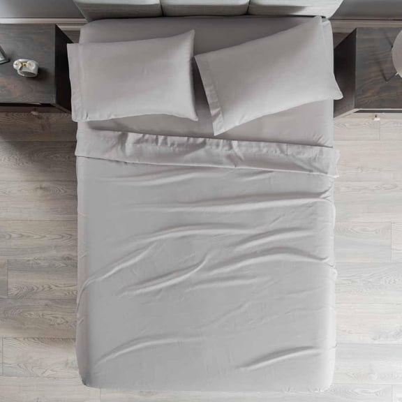 Vianney Viasoft Grey Full Size Sheets Set Viasoft Microfiber Texture