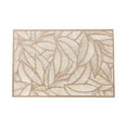 thumbnail image 2 of Oleegame 2PC Placemat Creative Rectangle PVC Placemat with Gold Foil, Heat- and Leaf-shaped Design, Perfect for Dining Table, Tea Cup, Western-style Dinner Mat Gold, 2 of 8